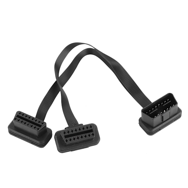 16-pin OBD forlængerkabel, lige han til dobbelt lige hun Y-splitter adapter konnektor OBD2 albue flad linje 0,3 meter