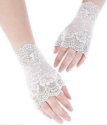 Fingerlösa Spetshandskar Tepartyhandskar Solskydd Brud Blomhandskar