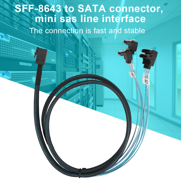 Mini SAS-grensesnitt HD 36P SFF-8643 til SATA 7Pinx4-kontakt Sprøytestøping harddiskkabel