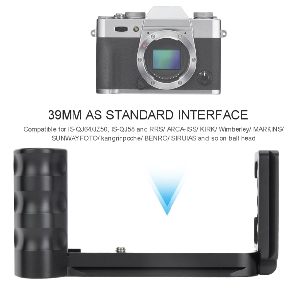Metal Quick Release L-plade Beslag Håndgreb Holder til Fuji XT10 XT20 XT30 kamera