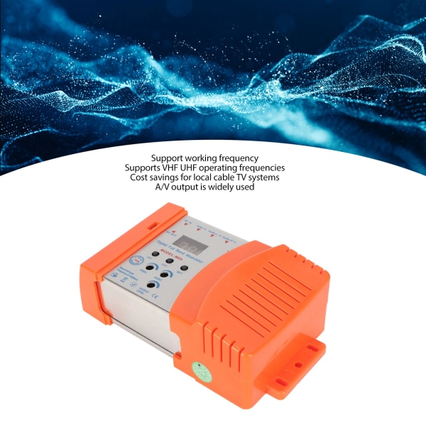 RF-modulator med digitalt display for set-top-bokser - VHF UHF PAL NTSC TV-link - EU-plugg (90-240V)