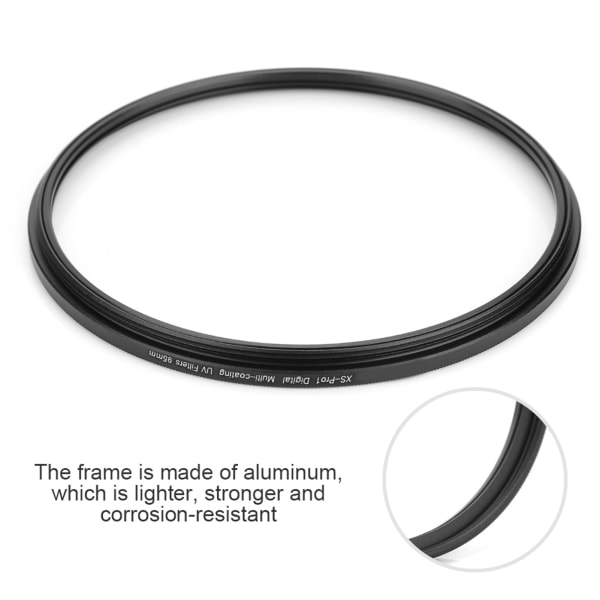 Alumiininen erittäin ohut monikerrospinnoitettu UV-suodin kameralle (95mm)