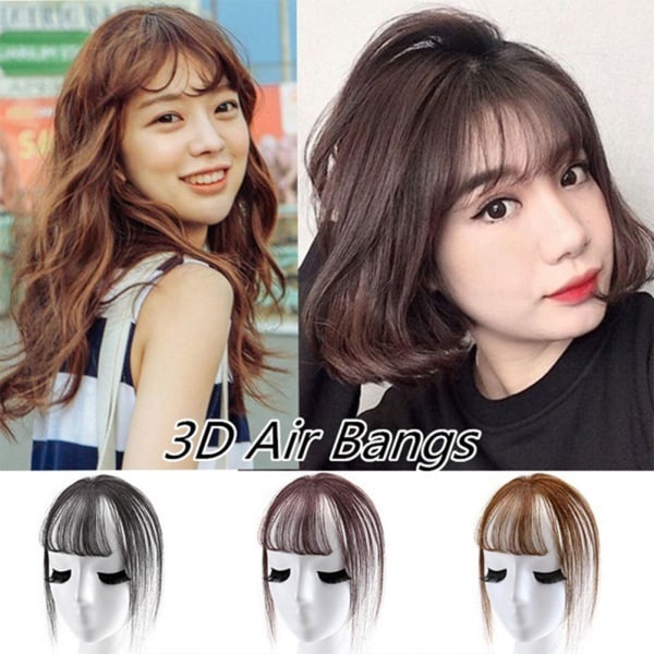 3D Air Bangs Hair Topper Extension Usynlig Sømløs Tynd Neat Air Bangs