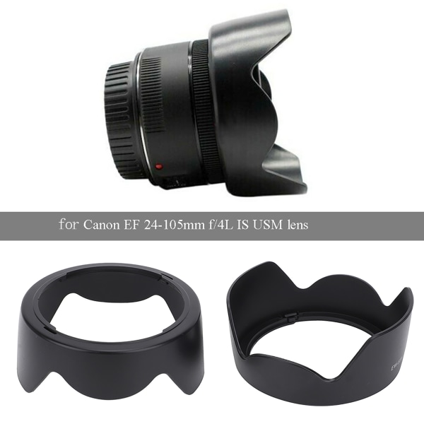 2 STK EW-83H Plast sort kameramontering Modlysblænde Passer til Canon EF 24-105mm f/4L IS USM objektiv