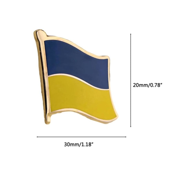 2-pack 2022 Ukraina Flagga Lapel Pin Badges Ukraina Viftande Flag Pins Metal Flag Badge Pins Brosch Souvenir