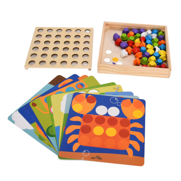 Matchande Mosaik Pegboard Leksaker Svamp Peg Button Art Toy Early Learning Leksaker för barn BarnDjur