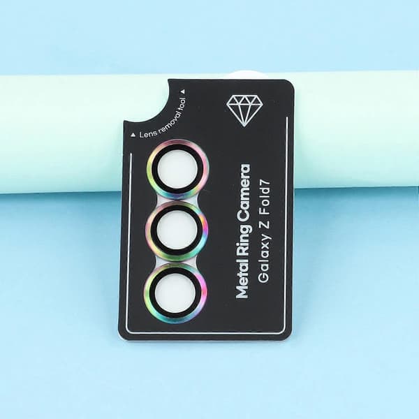 For Samsung Galaxy Z Fold7 5G Camera Lens Protector Set Electroplating Metal+Tempered Glass