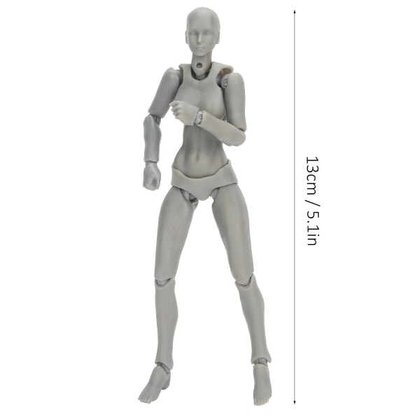 PVC-kunstnere Action Figur Modell Menneske Tegning Modell Kvinne Mannequin DekorationGrå