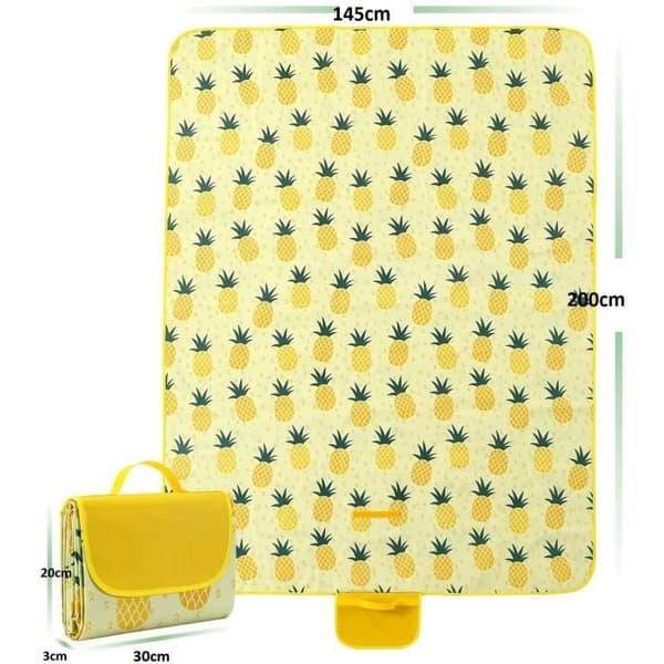 Picknickfilt - 145x200CM - Vattentät - Oxfordtyg - Vikbar YELLOW