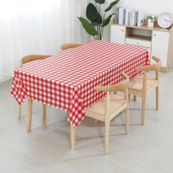 Rektangulær voksdug peva dug engangsdug 137x274cm ternet rød White