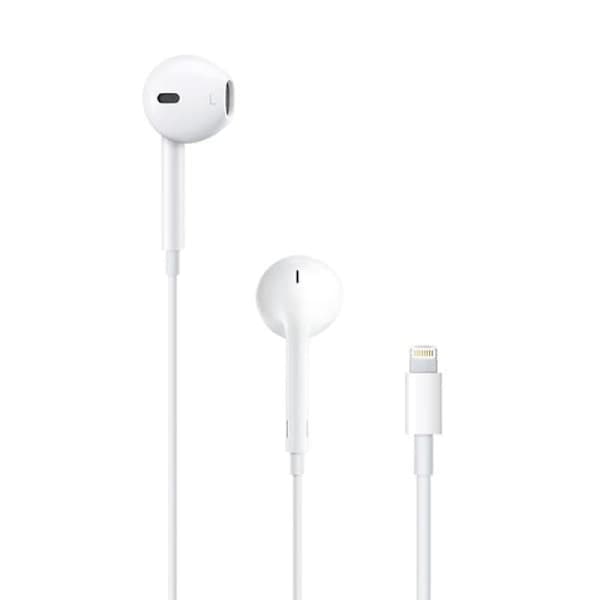 Lightning-kompatibla hörlurar för iPhone med volymkontroller och mikrofon Vit