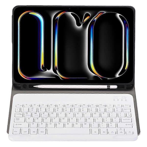 A13B Leather+TPU Tablet Protective Bluetooth Keyboard Case with Pen Holder for iPad Pro 11 (2024)