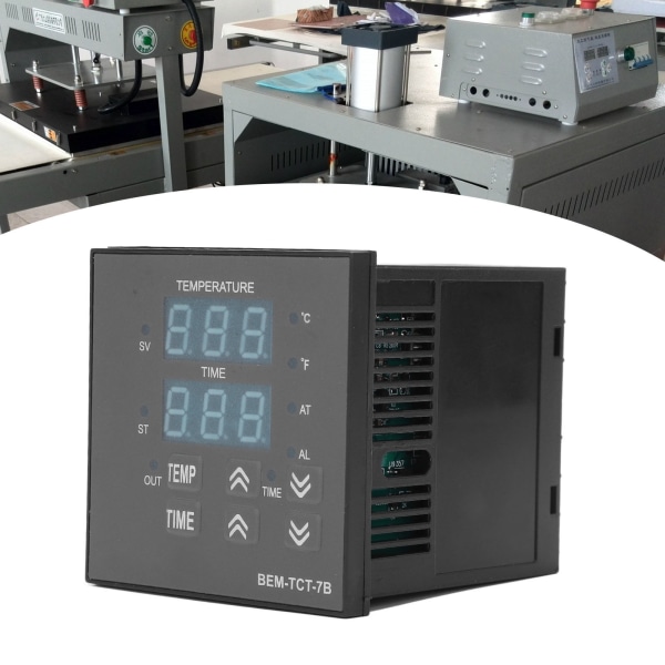 Digitalt display BERM temperaturkontroller varmepress termostat 100~240V - svart (1 stk)