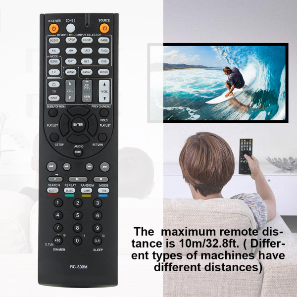 RC-803M fjernbetjening erstatning passer til ONKYO AV-modtager TX NR609 TX NR609B HT s7409 HT s8409