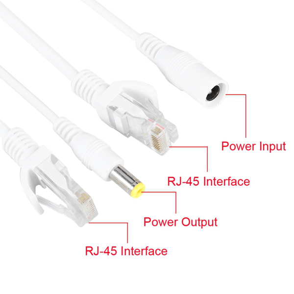 POE RJ45-kabel Power Over Ethernet-adapter Injektordelare - 10 par