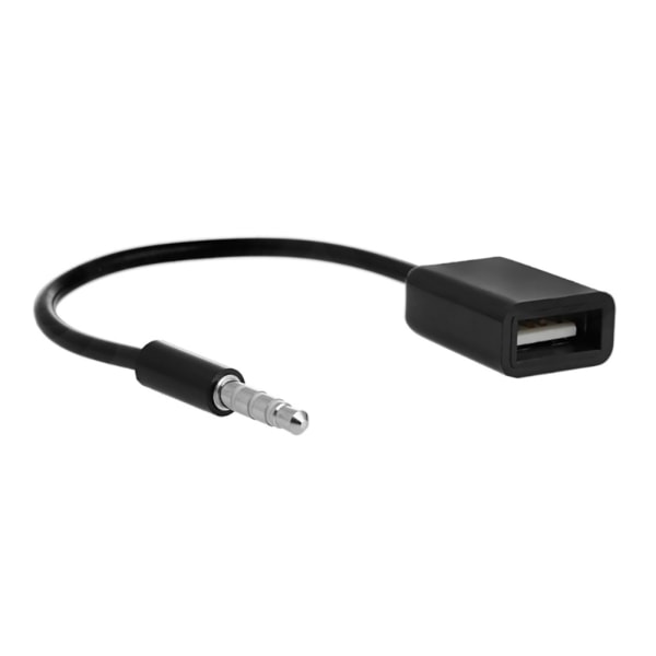 3,5 mm lydplugg til USB 2.0 hann-til-hunn-omformerkabel for bil MP3