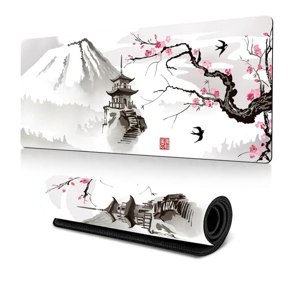 Ancient Architecture Sakura Musemåtte (80 x 30 x 0,3 cm) Ekstra Stor Musemåtte Skrivebordsunderlag style 1