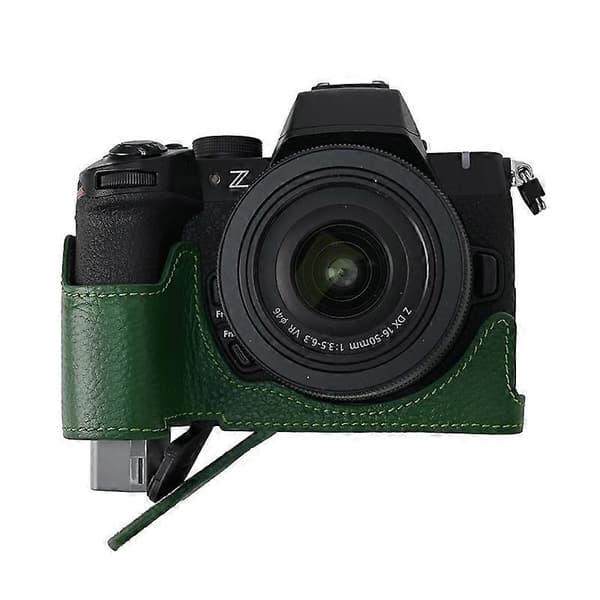 Real Leather Camera Case for Nikon Z 50 II - Green