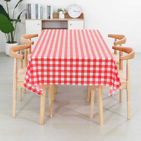 Rektangulär oljeduk peva duk engångsduk 137x274cm rutig röd White