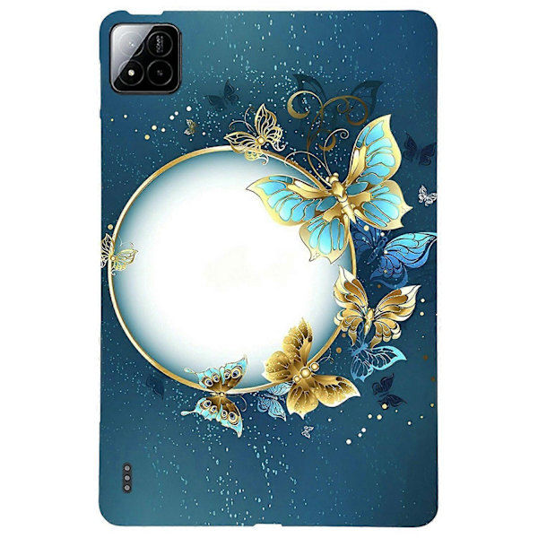 For Xiaomi Pad 7 Pro/Pad 7 TPU Case Pattern Printing Slim Tablet Protective Case - Butterfly Wreath