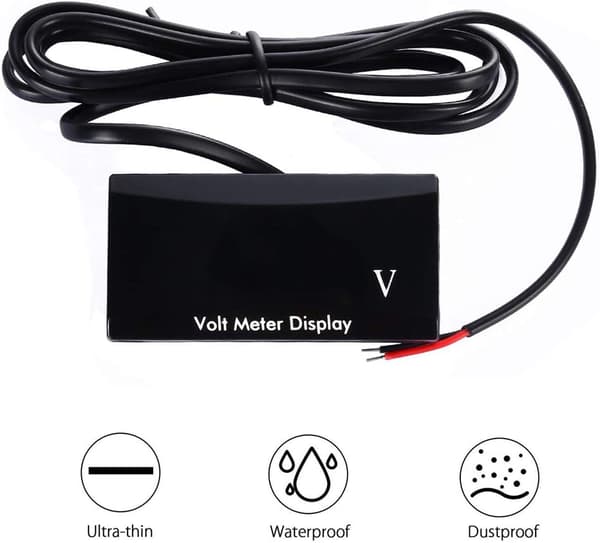 Digital bil voltmeter vandtæt DC 12V LED voltmeter til bil