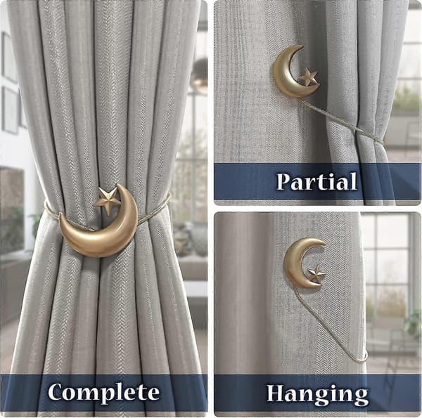 2 stk. magnetiske gardinholdere metallspenner for