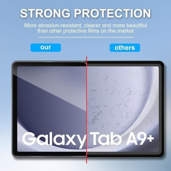 Skärmskydd kompatibelt med Samsung Galaxy Tab A9+ - Härdat glas - 9H hårdhet - 3-pack