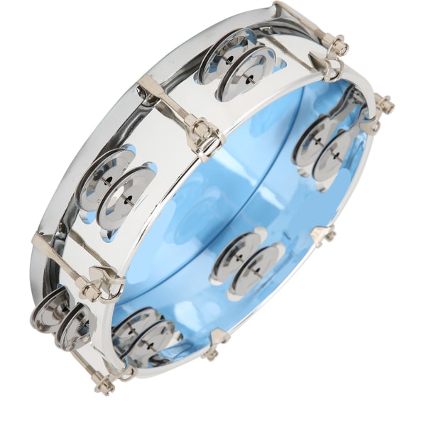 MBAT Tambourine Justerbar Tone Dubbelrad Jingle Bells Handhållna trummor Slagverksinstrument 8inBlue