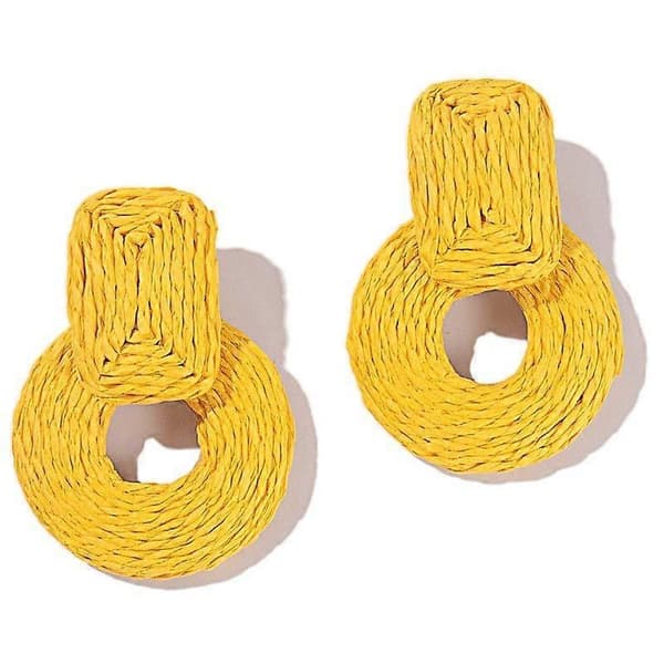 Statement Raffia Øredobber Søte Boho Øredobber Rattan Hengende Øredobber
