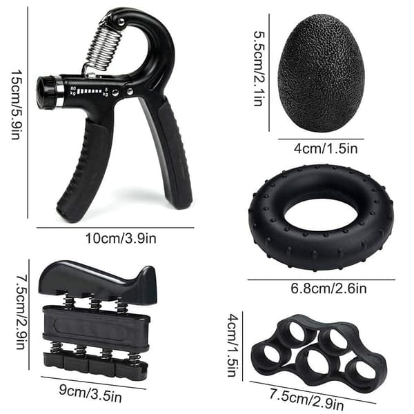 Grepptränare Underarmstränare Handgrepp Träningskit - 5-pack justerbart motstånd