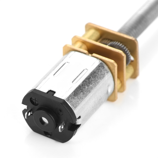 DC N20 Girboks Motor med Høyt Dreiemoment og Lang Utgående Aksel M4 x 100mm (12V 600RPM) - 1 Stykk