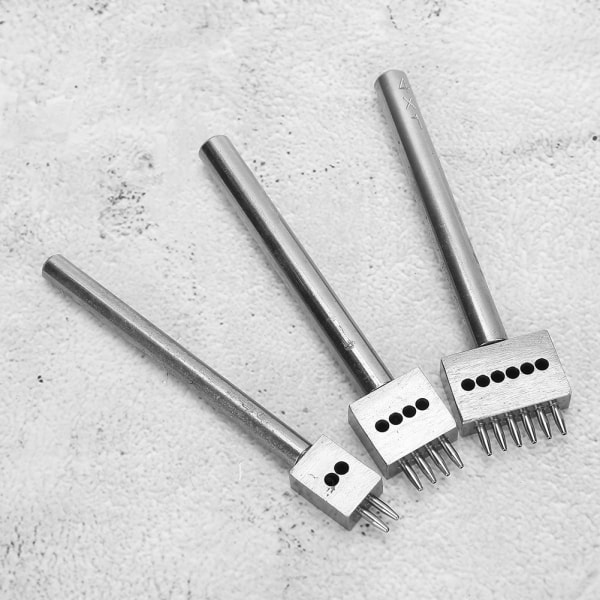 3 KPL Välitystyökalu DIY Nahkatyö Reikien Tekosetti Vyön Reikien Tekijä (4mm（2+4+6） )