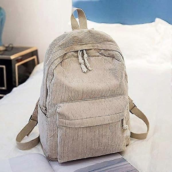 Soft Fabric Backpack for Women, Corduroy Design
