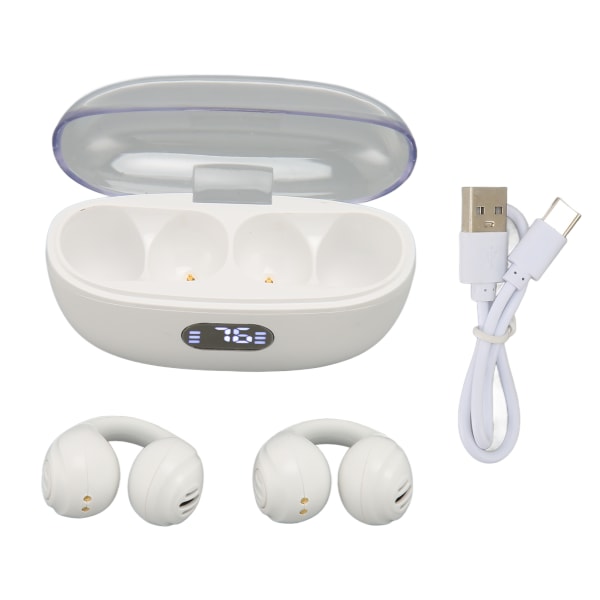 Clip On Earbuds Bluetooth 5.3 IPX4 vattentät benledning Brusreducering Trådlösa öppna öronsnäckor för sportresor