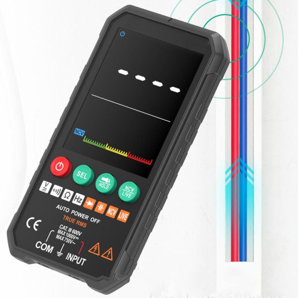 Multimeter Intelligent Tælling Touch Screen Voltmeter med Temperatur Test LCD Display FY107C