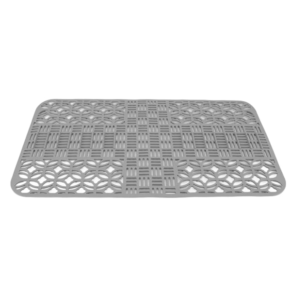 Diskho-underlägg i silikon, halkfri, värmebeständig, 66 x 35 cm, stor storlek, fyrkantig, ihålig diskbänksskydd för kök, grå