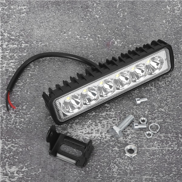 18W 6500K 1800LM 6LED Arbejdslysstang Vandtæt Bil Motorcykel Kørelampe til Off Road