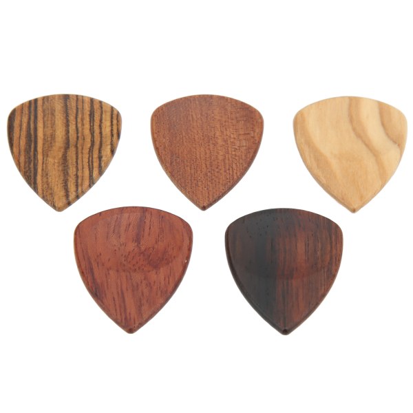 5kpl Wood Guitar Picks Grooves Non-Slip Folk Käsintehdyt kitarapoimut lavasoittoon