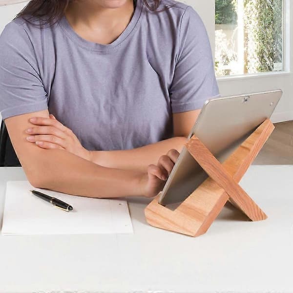 Wooden Book Stand - Rustic Kitchen Decor