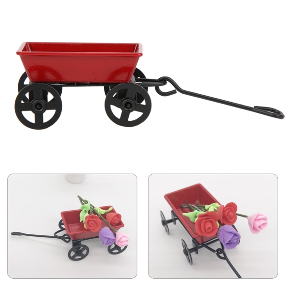1:12 Simulering Trækvogn Model Mini Dukkehus Dekoration Trailer Legetøjsgave til børn