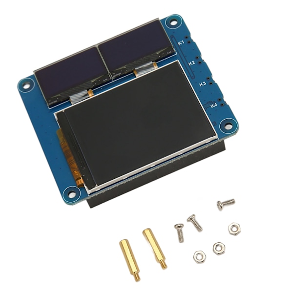 2 tums LCD IPS-skärm och dubbla 0,96 tums OLED-skärmar i blått, 3-i-1-skärmsutbyggnadskort för RPi