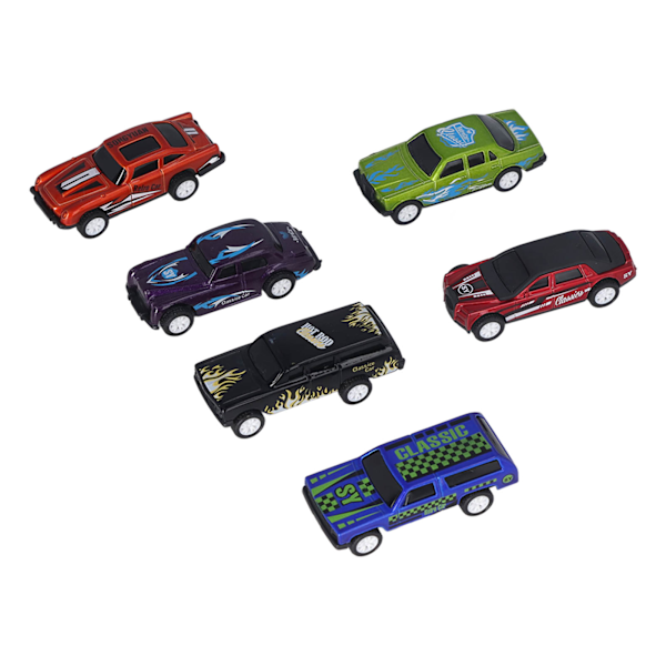 6-pack Leksaksbilar med Drag tillbaka, Zink-legering, Drag tillbaka Racing Bilmodell Leksak för över 3 år