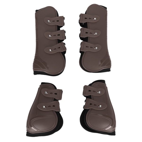 1 Set PU Hästbenskydd Benbeskydd Förtjockade Leggings med Mjukt Foder Utrustning brun L