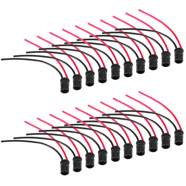 20st T10 W5W Glödlampa Förlängning Sockel Hållare Anslutning Mjukt gummi för bilar Cyklar Båtar