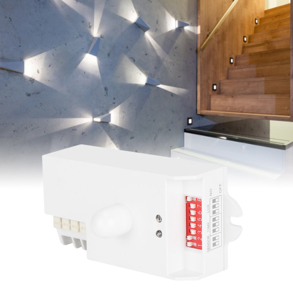 5.8GHz urskive Juster mikrobølgeradarsensor Kropsbevægelsesdetektor lyskontakt til Home Hotel Corridor