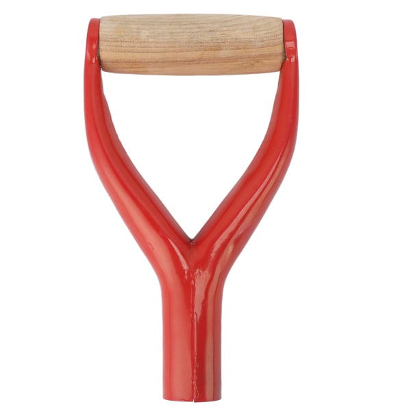 Shovel Handle Y Shaped 12.22in Inside Diameter Replacement Spade Handle with Wooden Grip for Garden Digging Raking Tool Red