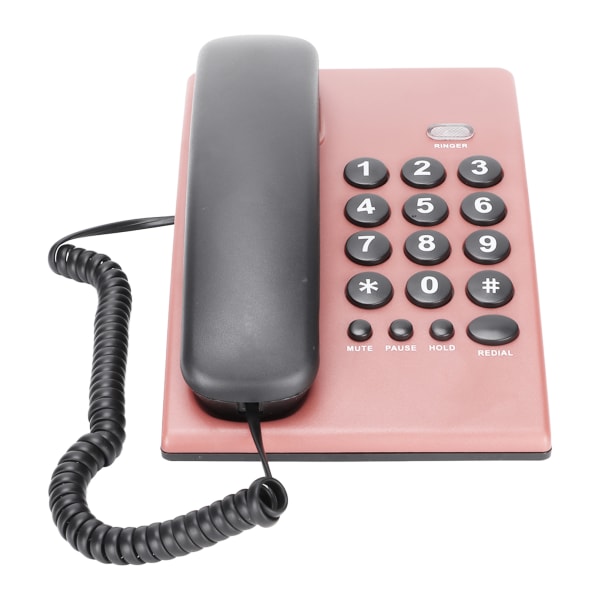 KXT504 Hemma, fast telefon, multi batterifri sladdtelefon med dubbla magnetiska lur för kontorshotell (rosa)