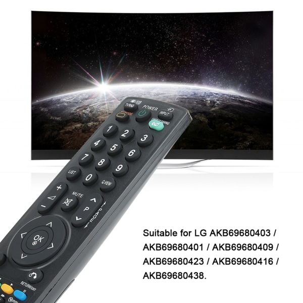Musta ABS-television kaukosäädin 10 metrin etäisyydellä LG AKB69680403 / AKB69680401 / AKB69680409