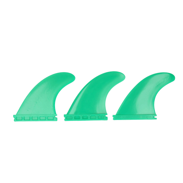 3 stk Surfbredefinner PVC Thrusterfinner Surfbredetilbehør for Long Board Stand Up Paddle Grønn