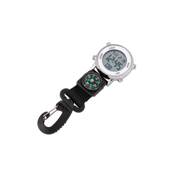 Musta Kevyt Backpacker digitaalinen watch Karabiini ulkovyö FOB Kannettava kompassi watch vaellukseen kiipeilyyn